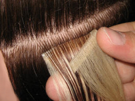 Tape hair extensions application