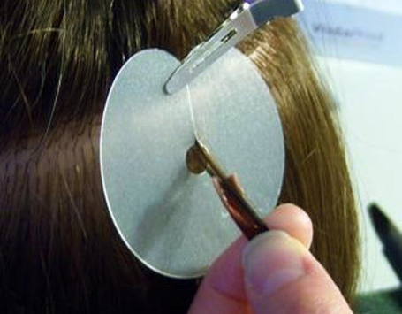 Keratin bond hair extensions application